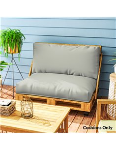 Outsunny 2 Seater Pallet Furniture Cushions Pallet Cushions, UPF20+ 220gsm Fabric, 20 cm Thick Outdoor Seat Pads, Light Grey 2