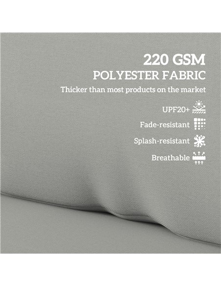 Outsunny 2 Seater Pallet Furniture Cushions Pallet Cushions, UPF20+ 220gsm Fabric, 20 cm Thick Outdoor Seat Pads, Light Grey - pic 152534 | FastDaddyshop