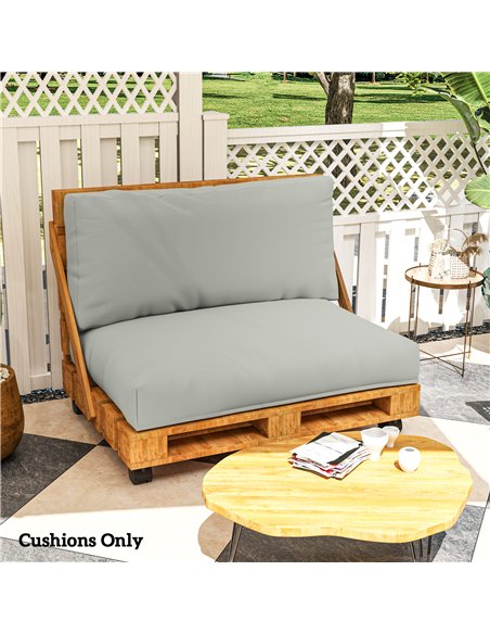 Outsunny 2 Seater Pallet Furniture Cushions Pallet Cushions, UPF20+ 220gsm Fabric, 20 cm Thick Outdoor Seat Pads, Light Grey - pic 152537 | FastDaddyshop