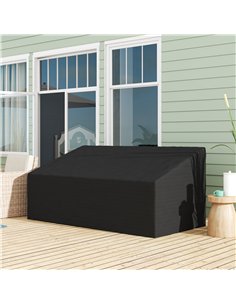Outsunny 600D Oxford Cloth Garden Furniture Cover Waterproof, 3 Seater Sofa Protector for Patio, Outdoor, Black, 218 x 111 x 63- 2