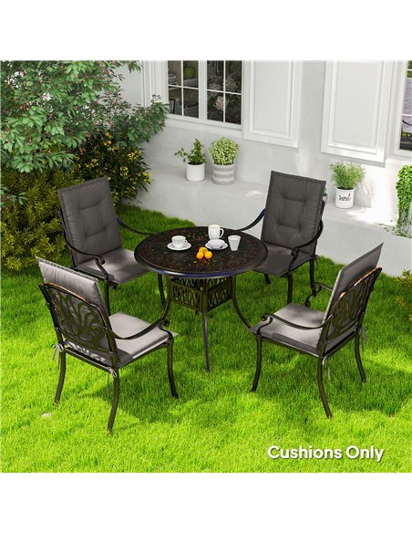 Outsunny Set of Four Padded Garden Seat Cushions - Charcoal Grey - pic 152549 | FastDaddyshop