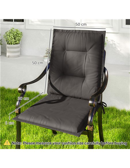 Outsunny Set of Four Padded Garden Seat Cushions - Charcoal Grey - pic 152550 | FastDaddyshop