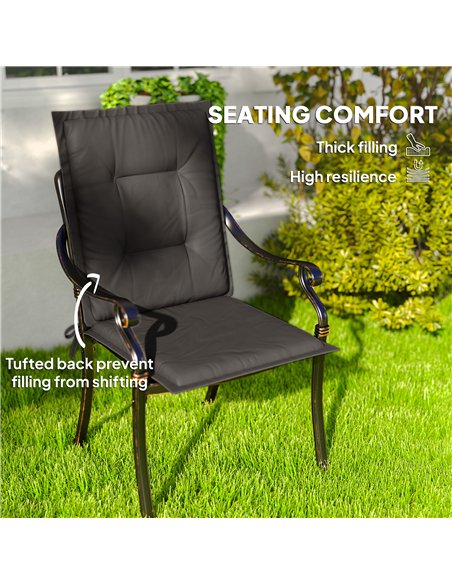Outsunny Set of Four Padded Garden Seat Cushions - Charcoal Grey - pic 152551 | FastDaddyshop