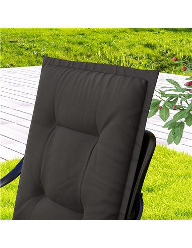 Outsunny Set of Four Padded Garden Seat Cushions - Charcoal Grey