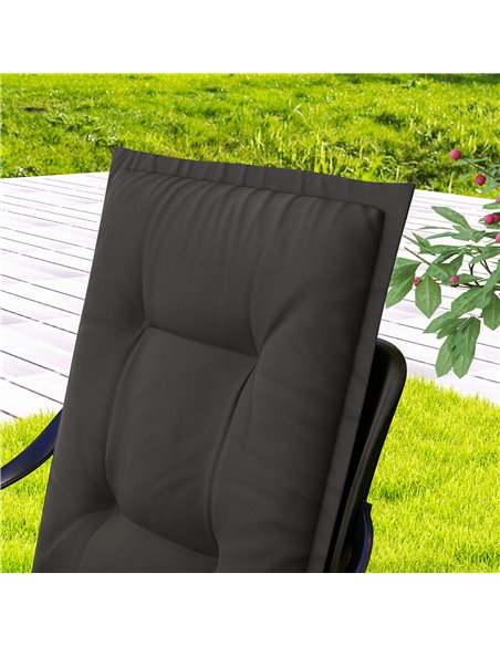 Outsunny Set of Four Padded Garden Seat Cushions - Charcoal Grey - pic 152556 | FastDaddyshop