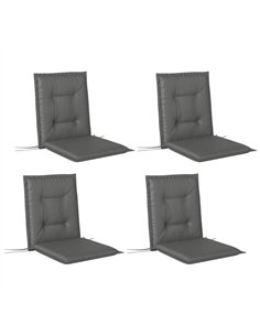 Outsunny Set of Four Padded Garden Seat Cushions - Light Grey