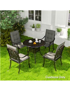Outsunny Set of Four Padded Garden Seat Cushions - Light Grey 2