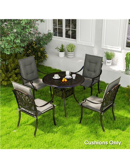 Outsunny Set of Four Padded Garden Seat Cushions - Light Grey - pic 152558 | FastDaddyshop