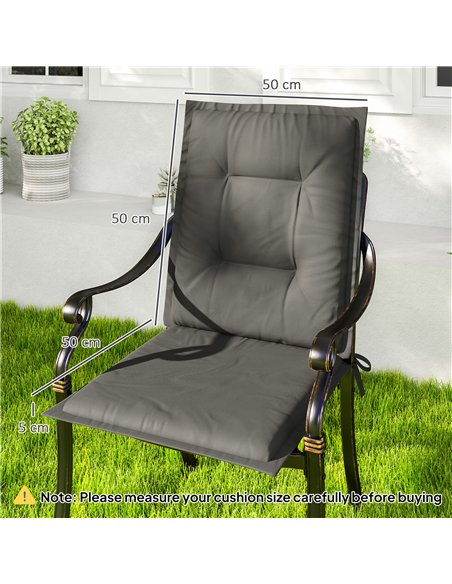Outsunny Set of Four Padded Garden Seat Cushions - Light Grey - pic 152559 | FastDaddyshop