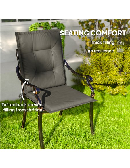 Outsunny Set of Four Padded Garden Seat Cushions - Light Grey - pic 152560 | FastDaddyshop