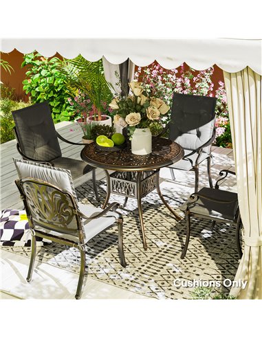 Outsunny Set of Four Padded Garden Seat Cushions - Light Grey