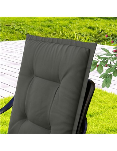 Outsunny Set of Four Padded Garden Seat Cushions - Light Grey
