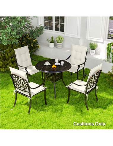 Outsunny Set of Four Padded Garden Seat Cushions - White