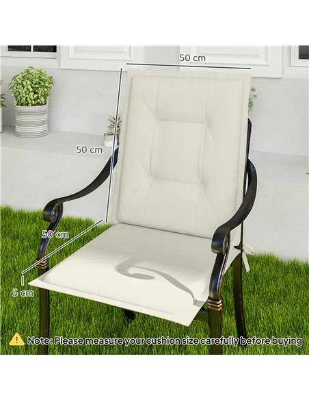 Outsunny Set of Four Padded Garden Seat Cushions - White - pic 152568 | FastDaddyshop