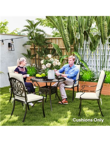 Outsunny Set of Four Padded Garden Seat Cushions - White