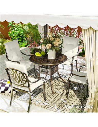 Outsunny Set of Four Padded Garden Seat Cushions - White