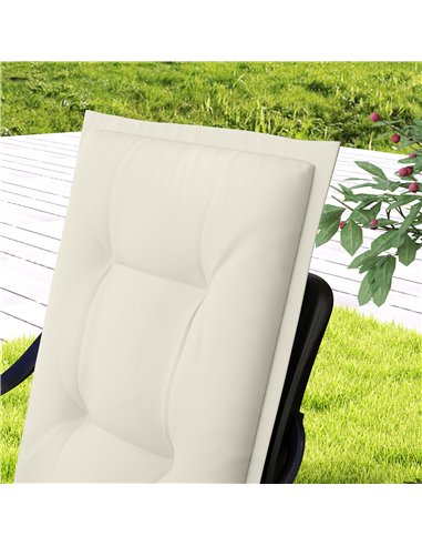 Outsunny Set of Four Padded Garden Seat Cushions - White