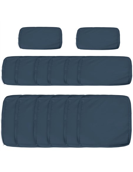 Outsunny Garden Rattan Sofa Cushion Polyester Cover Replacement Outdoor- No Cushion Included, Blue - pic 152575 | FastDaddyshop