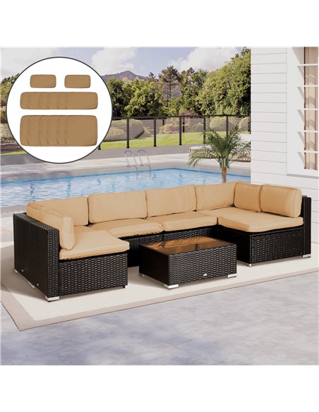 Outsunny 14 Pcs Outdoor Cushion Set - Beige - pic 152585 | FastDaddyshop