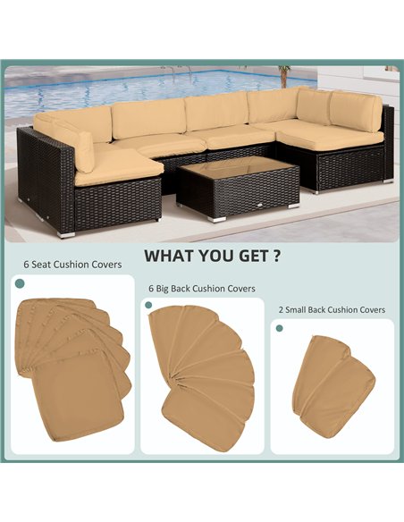 Outsunny 14 Pcs Outdoor Cushion Set - Beige - pic 152587 | FastDaddyshop