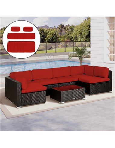 Outsunny Set of 14 Outdoor Cushion Covers - Red