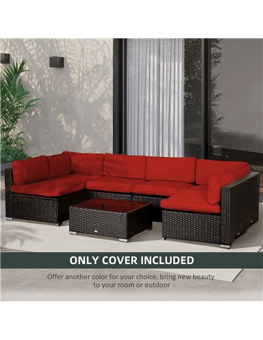 Outsunny Set of 14 Outdoor Cushion Covers - Red