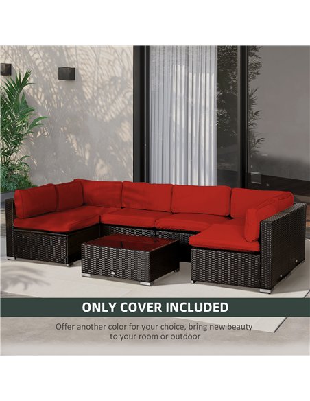 Outsunny Set of 14 Outdoor Cushion Covers - Red - pic 152598 | FastDaddyshop