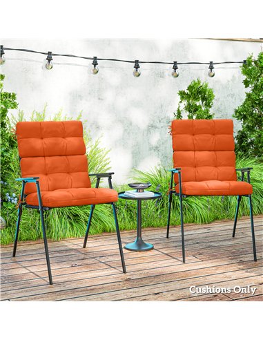 Outsunny Set of Two Padded Outdoor Seat Cushions - Orange