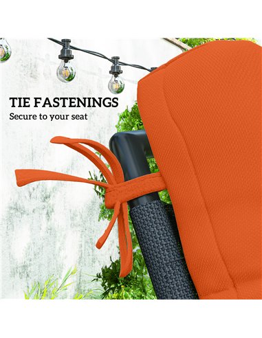 Outsunny Set of Two Padded Outdoor Seat Cushions - Orange
