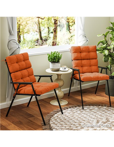 Outsunny Set of Two Padded Outdoor Seat Cushions - Orange - pic 152608 | FastDaddyshop