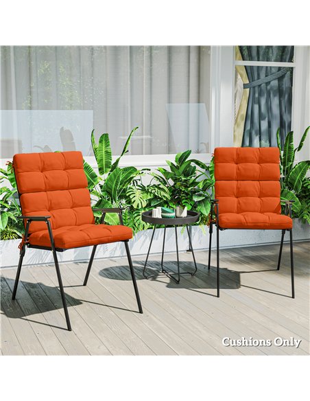 Outsunny Set of Two Padded Outdoor Seat Cushions - Orange - pic 152609 | FastDaddyshop