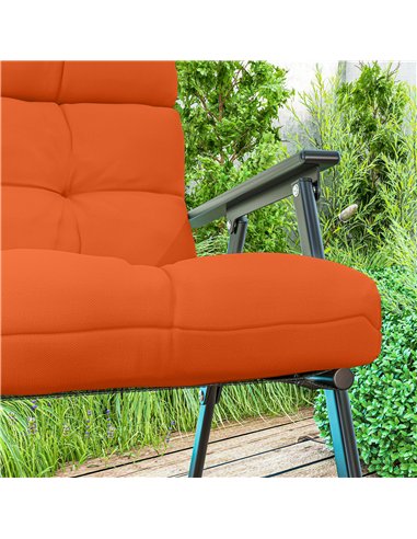 Outsunny Set of Two Padded Outdoor Seat Cushions - Orange