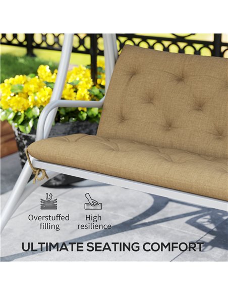 Outsunny Three-Seater Bench Cushion - Khaki - pic 152615 | FastDaddyshop
