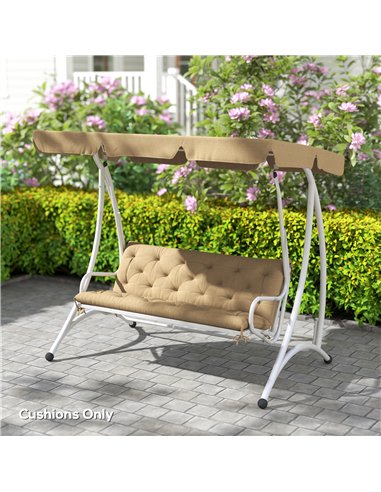 Outsunny Three-Seater Bench Cushion - Khaki