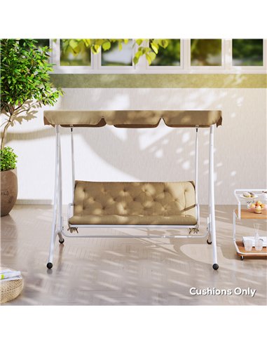Outsunny Three-Seater Bench Cushion - Khaki