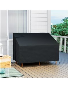 Outsunny 600D Oxford Cloth Furniture Cover, 2 Seater Sofa Protector for Garden Patio, Outdoor, Waterproof, Black, 140L x 84W x 5 2