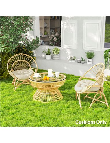 Outsunny Set of Two Φ60cm Outdoor Cushions - Beige