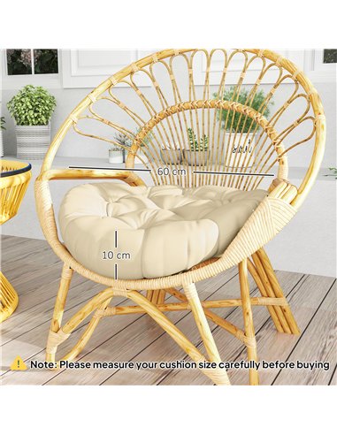 Outsunny Set of Two Φ60cm Outdoor Cushions - Beige