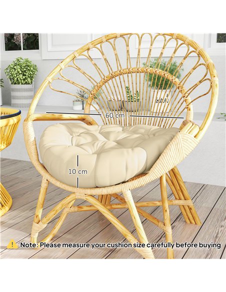 Outsunny Set of Two Φ60cm Outdoor Cushions - Beige - pic 152631 | FastDaddyshop