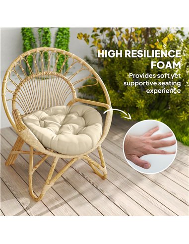 Outsunny Set of Two Φ60cm Outdoor Cushions - Beige