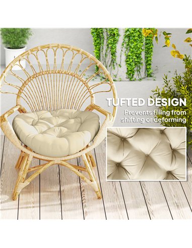 Outsunny Set of Two Φ60cm Outdoor Cushions - Beige