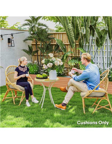 Outsunny Set of Two Φ60cm Outdoor Cushions - Beige
