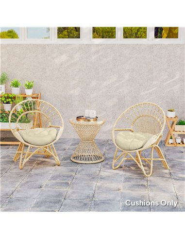 Outsunny Set of Two Φ60cm Outdoor Cushions - Beige