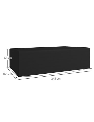 Outsunny Outdoor Garden Furniture Cover Waterproof, Anti-UV 600D Heavy Duty Oxford Fabric Patio Furniture Cover for Rectangular 