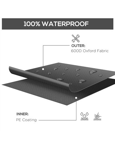 Outsunny Outdoor Garden Furniture Cover Waterproof, Anti-UV 600D Heavy Duty Oxford Fabric Patio Furniture Cover for Rectangular 