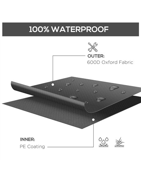 Outsunny Outdoor Garden Furniture Cover Waterproof, Anti-UV 600D Heavy Duty Oxford Fabric Patio Furniture Cover for Rectangular  - pic 152650 | FastDaddyshop