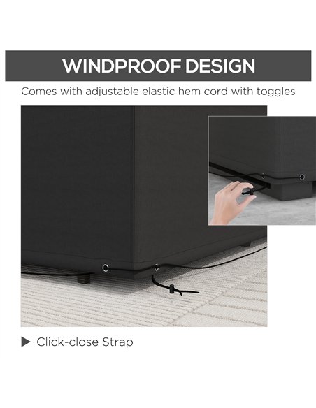 Outsunny Outdoor Garden Furniture Cover Waterproof, Anti-UV 600D Heavy Duty Oxford Fabric Patio Furniture Cover for Rectangular  - pic 152651 | FastDaddyshop