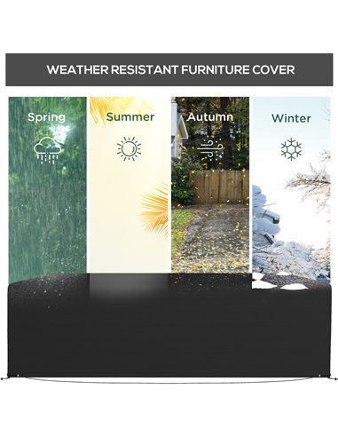 Outsunny Outdoor Garden Furniture Cover Waterproof, Anti-UV 600D Heavy Duty Oxford Fabric Patio Furniture Cover for Rectangular 