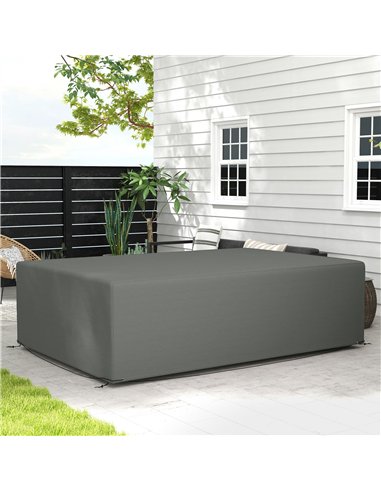 Outsunny Outdoor Garden Furniture Cover Waterproof, Anti-UV 600D Heavy Duty Oxford Fabric Patio Furniture Cover for Rectangular 
