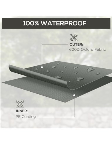 Outsunny Outdoor Garden Furniture Cover Waterproof, Anti-UV 600D Heavy Duty Oxford Fabric Patio Furniture Cover for Rectangular 